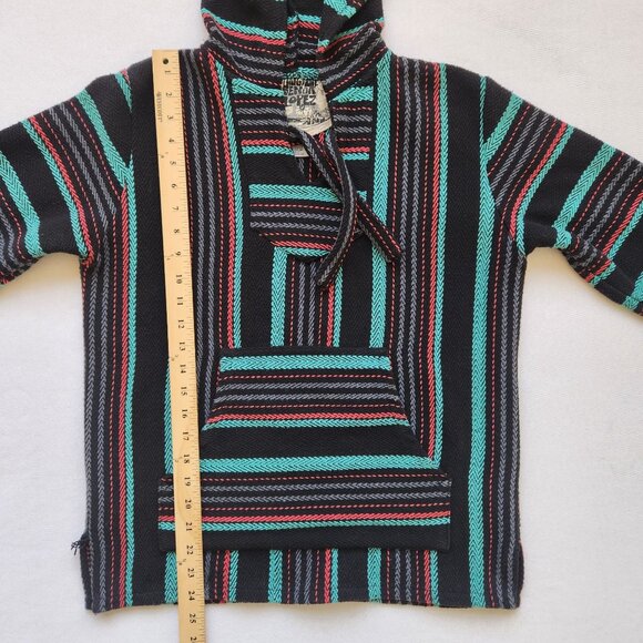 Original Senor Lopez Striped Baja Hoodie Pullover Jacket Boho Summer Beach M - Picture 10 of 10